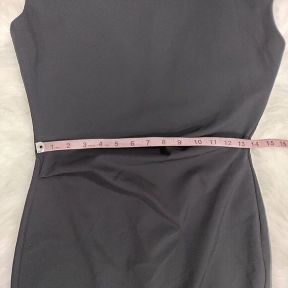 Zara Woman Basic Black Drape Neck Cap Sleeve Sheath Dress Women's Size Large - Picture 10 of 13